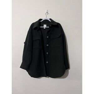 H&M men's Regular fit Size Medium twill jacket in dark green khaki